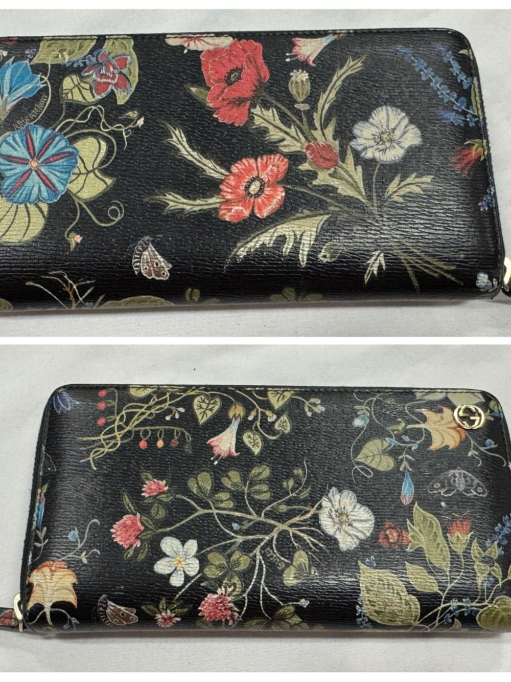 Gucci Black Floral Knight Zip Wallet - Picture 3 of 8